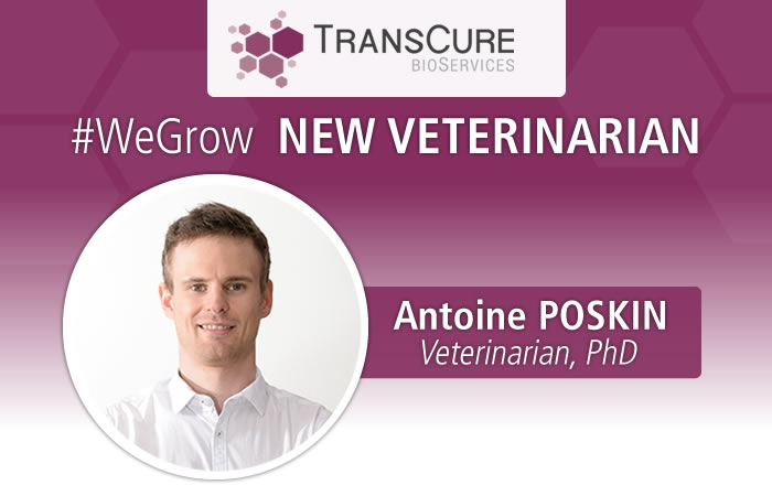 TransCure bioServices (TCS) hired Antoine POSKIN, Veterinarian, PhD to manage the animal Facilities and get the AAALAC accreditation